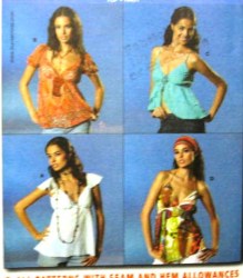 8043 BURDA EZ EMPIRE SASSY HALTER OR NOT TOPS PATTERN 6-18